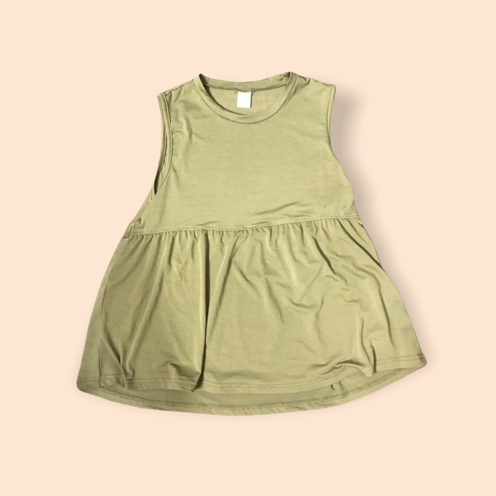☀️ Trendy Vibes Army Green Sleeveless Tank Top XL ☀️